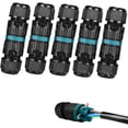 thumbnail image 1 of Set of 5 IP68 Waterproof Connectors, 3-Wire Cable Connector, Outdoor Waterproof Junction Box for Cable Ø 5 to 12 mm, Outdoor Waterproof Junction Box for Garden and Underground Cable, 1 of 1