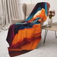 thumbnail image 3 of Fuzoiu Abstract Fabric Color Waves Print Flannel Throw Blanket,Light Weight Warm Decorative,Throw Blanket Cover for Sofa, Couch, Bedroom,Travel-80"x60", 3 of 6