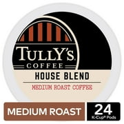 (4 pack) Tully's Coffee House Blend Keurig K-Cup Coffee Pods, Medium Roast, 96 Count for Keurig Brewers (4 Boxes of 24 K-Cups)