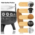 thumbnail image 5 of 32 Inch with Swivel Cooking Grate,3-in-1 Wood Burning Firepit with Grill,Outdoor Table with Metal Lid and for Outside Patio Backyard BBQ Camping (32 Inch), 5 of 5