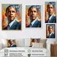 thumbnail image 4 of Designart "Obama In Popart Portrait I" Woman Pop Art Wall Art Living Room, 4 of 7