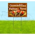 thumbnail image 1 of Quesadillas Fajitas Tacos (18" x 24") Yard Sign, Includes Metal Step Stake, 1 of 6