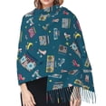 thumbnail image 5 of Shawl Wraps for Women - Vintage Tape Players And Skates Oversized Fall Winter Fashion Blanket Scarf for Women, 5 of 6