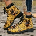 thumbnail image 3 of Butterfly Combat Boots for Women 2025 Fashionable Leather Non Slip Lace up Chunky Mid Calf Riding Ankle Booties, 3 of 6