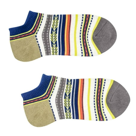 

Women Casual Man Vintage Cotton Socks Stripe Print Short Cute Gift Sock Multicolor One Size