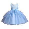 thumbnail image 5 of Vestido de novia con forma de pastel de flores para niños de tamaño pequeño y mediano de Europa y Estados Unidos, vestido de princesa, vestido de pasarela, vestido corto de alta gama para niñas, 5 of 5