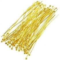 Nvzi 200pcs Gold Plated Brass Ball Head Pins for Jewelry Making, Earrings- Hypoallergenic (50mm x 24 Gauge) 2 Inch
