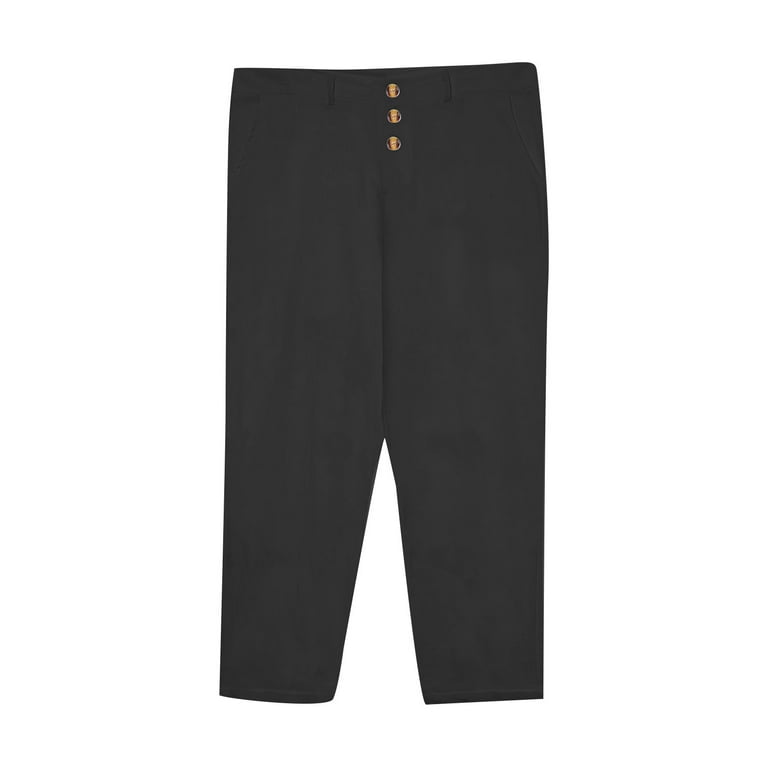 Ovticza Men's Cotton Linen High Waist Wide Leg Pants Loose