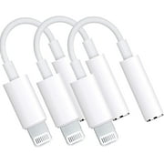 [3 Pack] Lightning to 3.5mm Headphone Jack Adapter Connector Aux Audio Support for iPhone 7/7Plus/8/8Plus/X/XS/XS