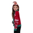thumbnail image 4 of Jollidays Girls' Elf Santa Candy Cane Crop Long Sleeve V-Neck Button Front Cardigan Sweater, Size S-XL, 4 of 5