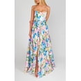 thumbnail image 4 of 2026 New Women's Colorful Floral Spaghetti Strap Maxi Dress Square Neck High Slit Formal Party Vacation Long Dress, 4 of 5