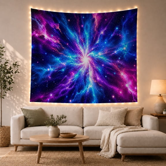 Cosmic Nebula in a Radiant Starfield, Dramatic Celestial for Space Lovers, Astronomy Home Decor, Housewarming Gift, Tapestry Wall Hanging for Bedroom and Living Room