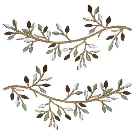 

Wall Art Leaf Vine Olive Branch Hanging Decor Iron Art 30*16Cm Green