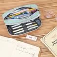 thumbnail image 6 of Della Gao Big Capacity Pencil Case, Durable Nylon Pencil Bag Aesthetic Pencil Pouch Travel Simple Stationery Bag Office Organizer Pen Bag for Women and Men - Green, 6 of 6