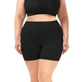 thumbnail image 4 of Tsesme Women’s Plus Size Yoga Shorts 3" Elastic High Waisted Slim Fits Shorts Summer Cycling Workout Sport Shorts ,Black,3XL, 4 of 9