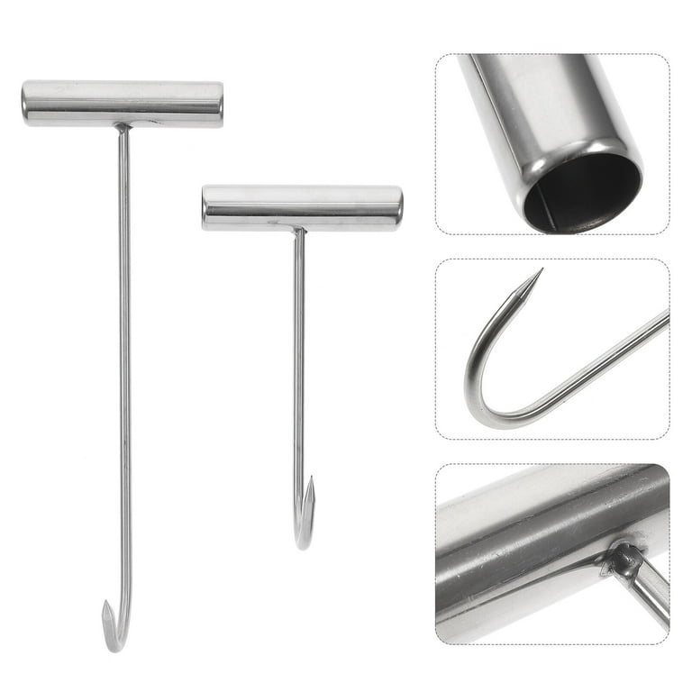 2 Pcs Stainless Steel Meat Hook Utility T Shaped Hanging Hook Ham Hanger, Size: 30X11X8.5CM