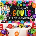 thumbnail image 5 of Day of the Dead Party Decoration Calling All Soul Dia De Los Muertos Floral Backdrop Banner Mexican Party Garland Sugar Skull Flower Tablecloth Foil Balloon for Mexican Festival Fiesta Party Supplies, 5 of 6