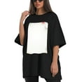 thumbnail image 4 of Plus Size Shirt for Women Black Tops for Women Oversized Short Sleeves Shirt for Women Easter T Shirt Crewneck Shirt for Women XL, 4 of 5