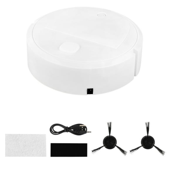Aspirateur Robot avec Fonction de Vadrouille Rechargeable par USB 3,7 V Batterie 500 mAh 16 cm x 16 cm x 5 cm Design Compact pour Planchers Durs