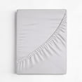 thumbnail image 5 of CGK Linens 400 Thread Count Extra Deep Pocket Single Fitted Sheet Only - Twin Size 100% Cotton Sateen Bottom Sheet, Fits 18"-24" Mattresses, Light Grey, 5 of 6