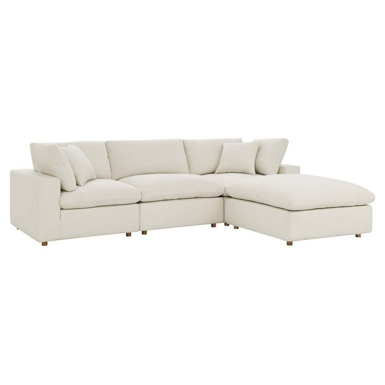Modway Commix Down Filled Overstuffed Upholstered 4 Piece Sectional Sofa