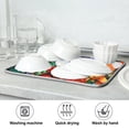 thumbnail image 7 of Dish Drying Mat Kitchen Counter Whimsical Flowers Dishes Drainer Pad Absorbent Microfiber Reversible 16"x18", 7 of 7