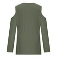 thumbnail image 5 of Giftesty Womens Shirts Fashion Casual Solid Color Shoulder Drop Pullover Blouse Women's Long Sleeve Top V-Neck Top/Shirt, 5 of 6