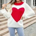 thumbnail image 4 of Lovskoo Sweaters for Women Trendy Comfortable Printing Long Sleeve Round Neck Sweater Top Red, 4 of 8