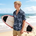 thumbnail image 5 of Sentuca Kids Boys Shirts Short Sleeve Casual Button-down Shirts for Beach Hawaiian Vacation Summer Clothes Size 9-10 Years, 5 of 7