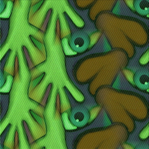 Ahgly Company Indoor Square Patterned Green Apple Green Area Rugs, 5' Square