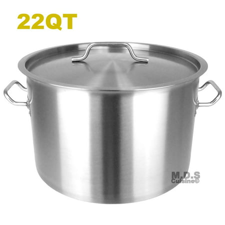 Dutch Oven Pot 22Qt Heavy Duty Capsulated Bottom w/ Lid Traditional Olla Stainless Steel