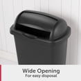 thumbnail image 3 of Sterilite Kitchen Trash Can, 13 Gallon Plastic Garbage Bin with Roll Top Lid, Black, 3 of 9