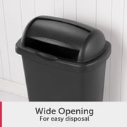 Sterilite Large Kitchen Trash Can, 13 Gallon Plastic Garbage Bin with Roll Top Lid, Black