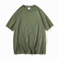 thumbnail image 1 of MYG Men and Women Summer Short Sleeve Solid Basic T-Shirts Unisex All-match Tops, 1 of 8