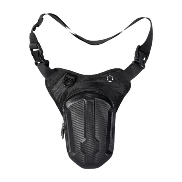 Bolso de la motocicleta en la pierna sólida versátil con cable de auriculares caída Negro