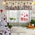 thumbnail image 5 of Star Brown Curtain Valances for Windows, Kitchen Valance Window Treatments Panel 2 Pack, Farmhouse American Country Vintage Berry Rod Pocket Short Curtains for Bathroom Bedroom 42 x 18 Inch, 5 of 8