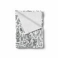 thumbnail image 2 of Cartoon Soft Flannel Fleece Throw Blanket, Sketch Abstract Planets in Doodle Drawing Style Childrens Composition, Cozy Plush for Indoor and Outdoor Use, 60" x 80", White and Black, by Ambesonne, 2 of 6