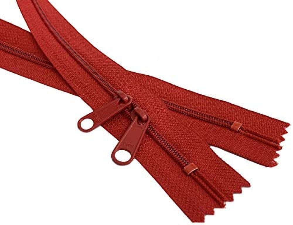 30" Inches Double Slide Zippers - YKK #4.5 Coil with Closed Bottom Two Head to Head Long Zipper Pulls. - Assorted Colors - Choose Quantity - Made in The United States (50)