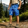 thumbnail image 2 of ZHOGXU Mens Summer Cargo Shorts With Pockets Camouflage Print High Waist Breathable Lightweight Shorts For Everyday Wear,Blue,Xxxl, 2 of 5