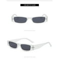 thumbnail image 2 of WTOBBY European Retro Square Sunglasses, Small Frame Vintage Design for Street Photography, Polarized UV400 Lenses Unisex Classic Shades,Matte White, 2 of 5