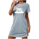 thumbnail image 2 of Camisón corto de talla grande para mujer, camisón de manga corta con estampado de pecho a la moda, camisón para mujer, 2 of 5