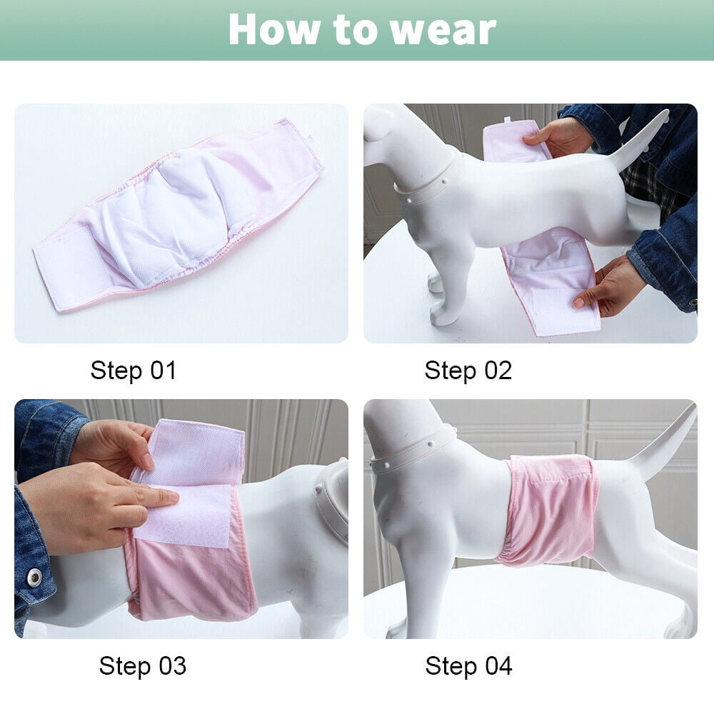 Beirui Male Dog Belly Band Reusable Washable Cotton Pet Sanitary Pants Dog Diapers Nappies Wrap XS-XL
