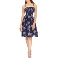 thumbnail image 4 of HAPPY BAY Women's Summer Boho Beach Strappy Smocked Mini Swing Dress Tube Top Dresses for Women One Size Indigo, Palm Tree, 4 of 5