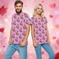 thumbnail image 2 of KHONTS Valentine's Day Custom T Shirts for Couple Personalized Image Customized T Shirts Personalized Custom Tess A-Hot Pink M, 2 of 5