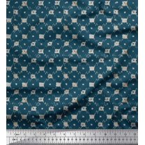 Soimoi Cotton Duck Fabric Check & Geometric Decor Fabric Printed Yard 56 Inch Wide