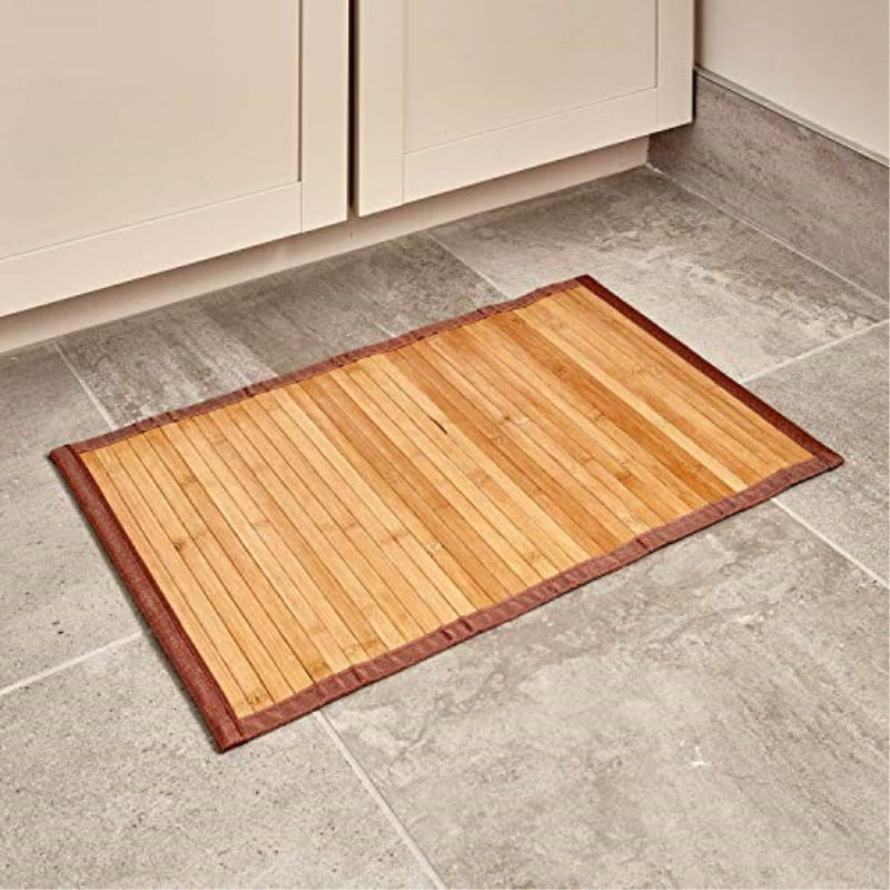 New 17-Inch by 24-Inch Natural Free Shipping InterDesign Bamboo Floor Mat 