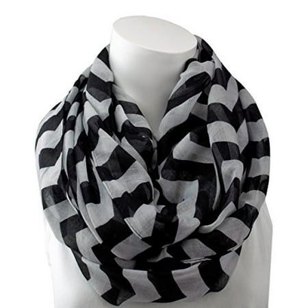Womens Fashion Infinity Scarf - Pop Fashion Womens Chevron Print Lightweight Infinity Scarf