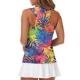 thumbnail image 5 of Whosucclay Colorful Leaf Design Workout Tank Tops for Womens, Breathable Casual 1/4 Zipper Sleeveless Golf Tennis Shirts for Sports Athletic Hiking Outdoor, 5 of 7