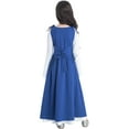 thumbnail image 2 of inlzdz Girls Renaissance Medieval Dress Long Sleeve Vitorian Maxi Dress Theme Party Ball Growns Blue 8, 2 of 7