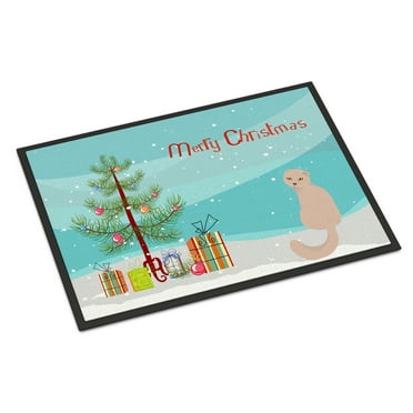 Carolines Treasures CK4789MAT 18 x 27 in. Scottish Fold Cat Merry Christmas Indoor or Outdoor Mat